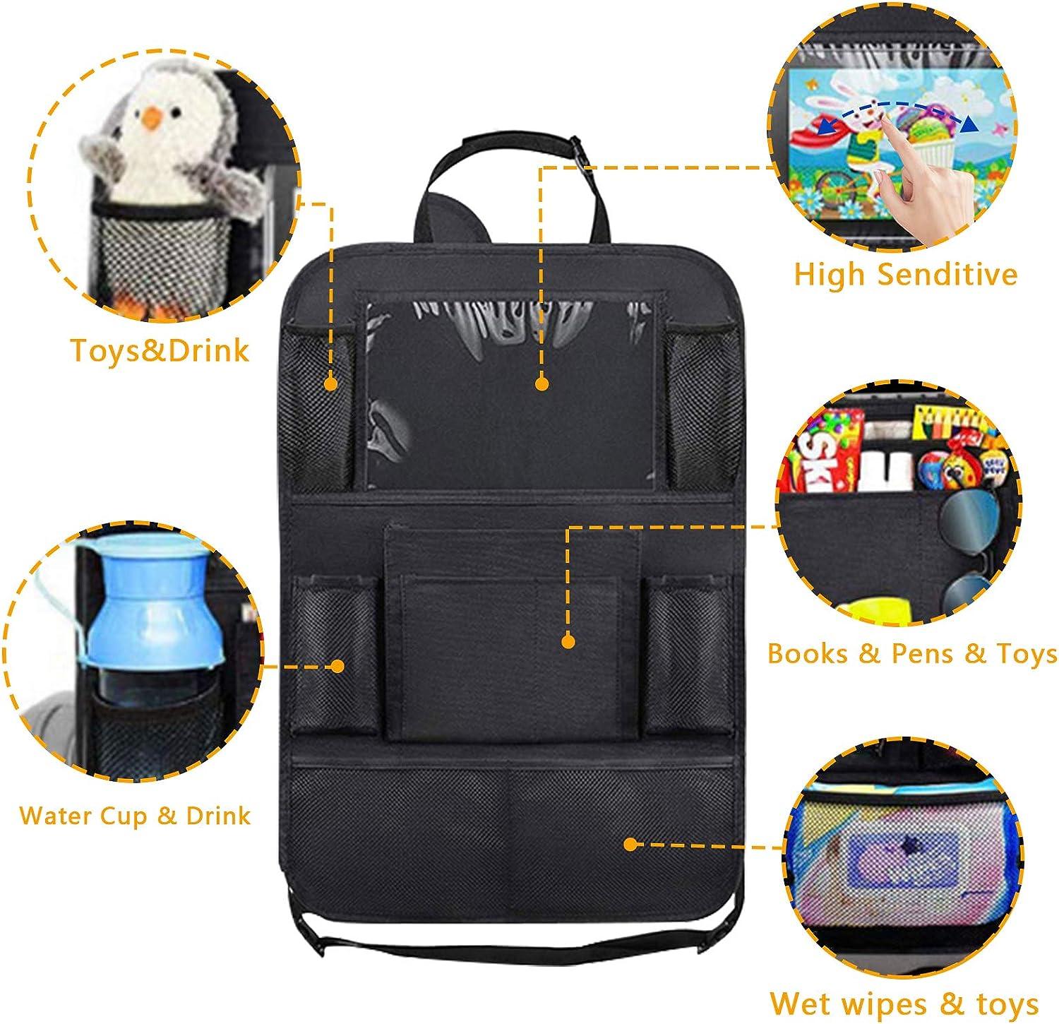 2-PACK Universal car back seat mobile/tablet multiple holders Black Black Black - Image 3