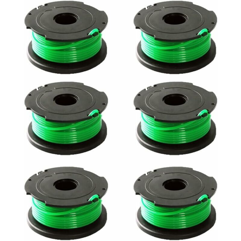 Pack of 6 Green Line Spools for Black & Decker GL7033 GL8033 GL9035 A6482..DEBUNS Grass Trimmer - Image 1