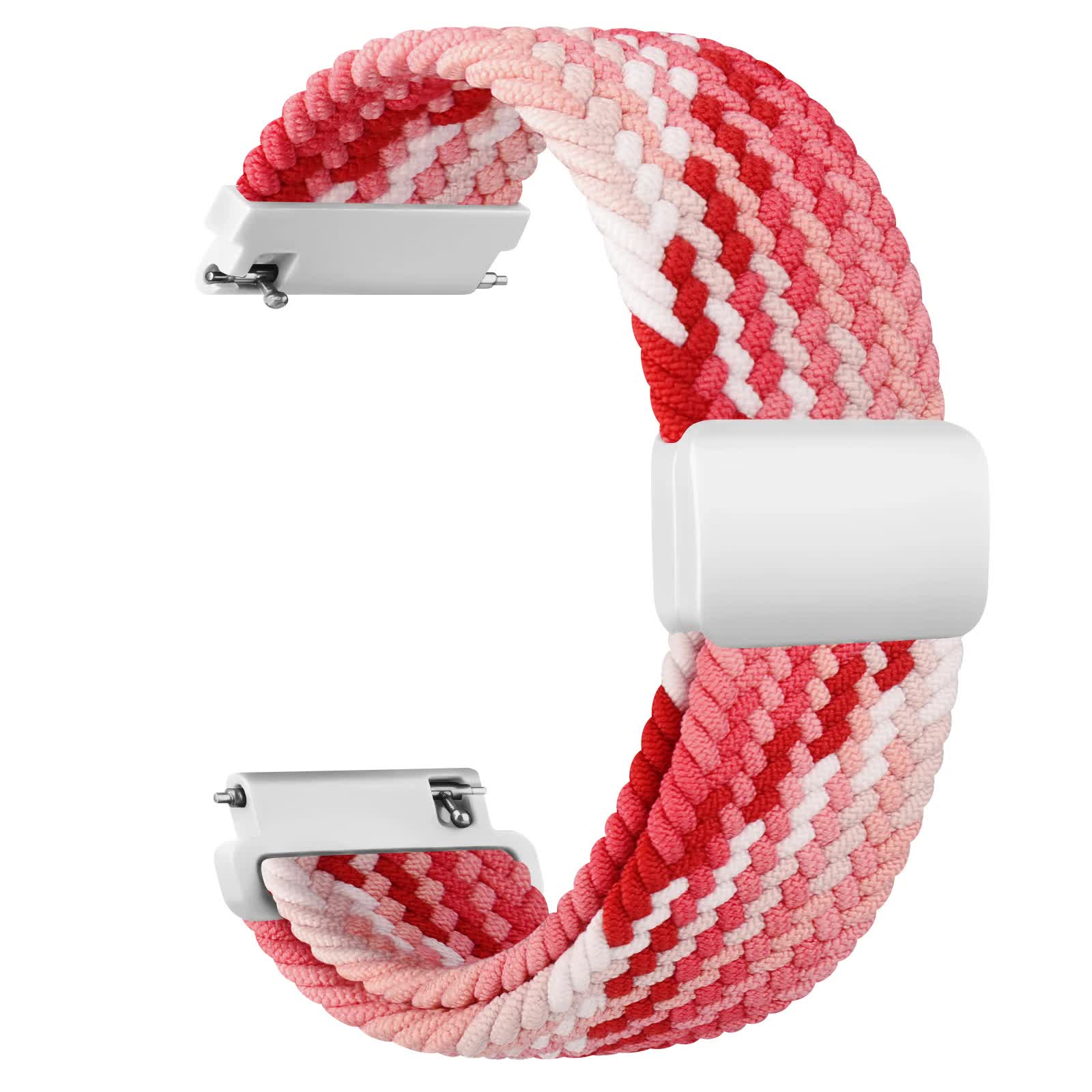 20mm Braided Sololoop for Garmin Vivoactive 5/3/3 Music Band Wristband for Garmin VivoMove3/Trend/Sport Venu SQ/SQ2/2plus Strap Rose Pink 20mm - Image 3