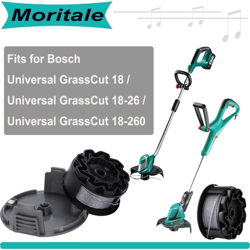 Line spool for BOSCH UniversalGrassCut Trimmer 18 18-26 18-260 F016800570 with cap (4 pieces) - Image 2