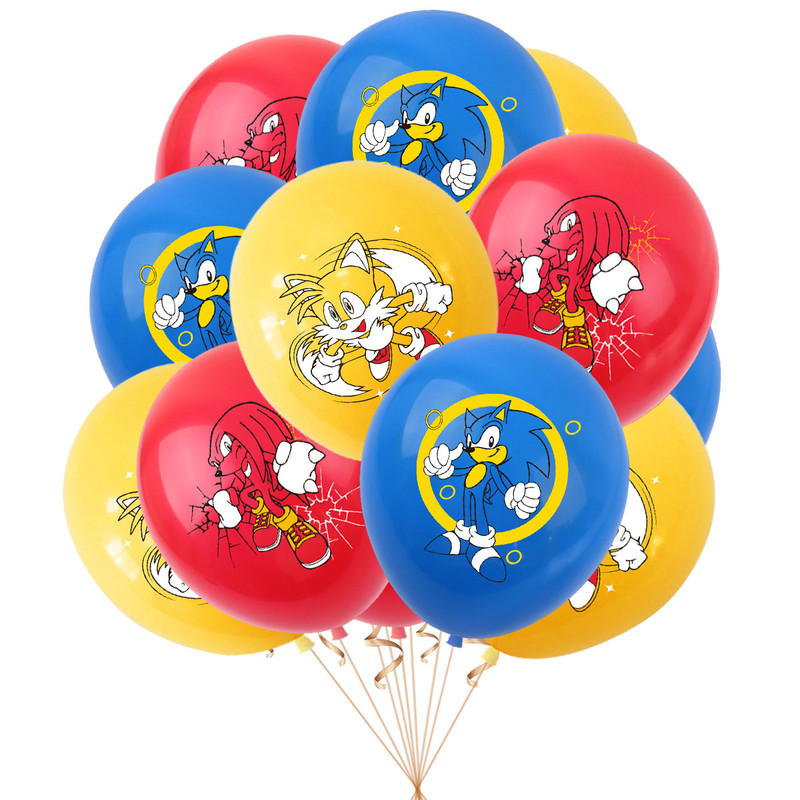 Sonic Birthday Theme Party Decoration Cartoon Drag Flag Insert Balloon Set D - Image 5
