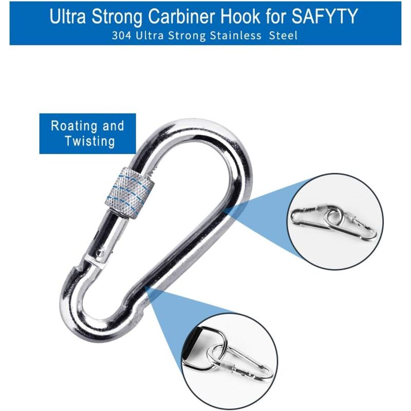 Swing bracket, hammock bracket, attachment set for hanging chair with max. 200 kg in tear-resistant polyester with 2 protective pads for shoulder and - Image 4