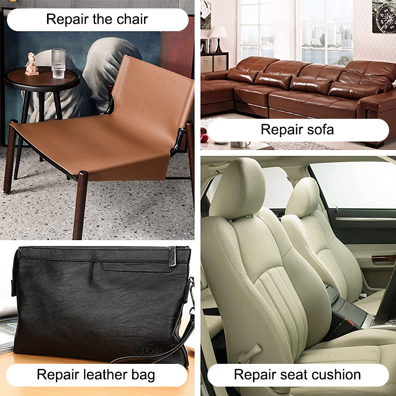 Self-adhesive repair patch artificial leather 50x138 cm Black Black Black Variety - Image 7