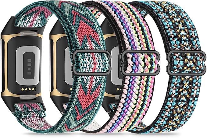Elastic Wristbands, Compatible with Fitbit Charge 5/Fitbit Charge 6 Bracelet for Men and Women, Breathable and Adjustable A - Image 1
