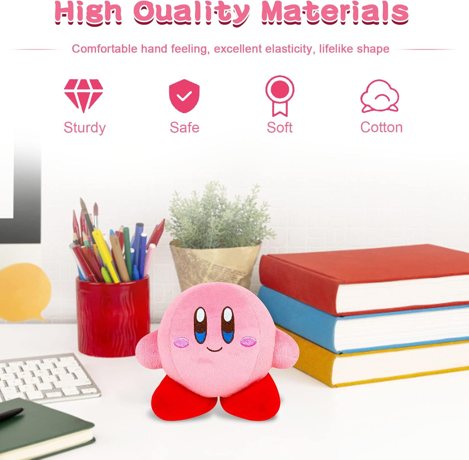Kirby Plush Toy Pink Kirby Stuffed Animal Plush Toys Kirby Doll Figure Kirby Plush Anime Game Kirby Soft Sleeping Pillow Gift Toy for Girls Boys - Image 2