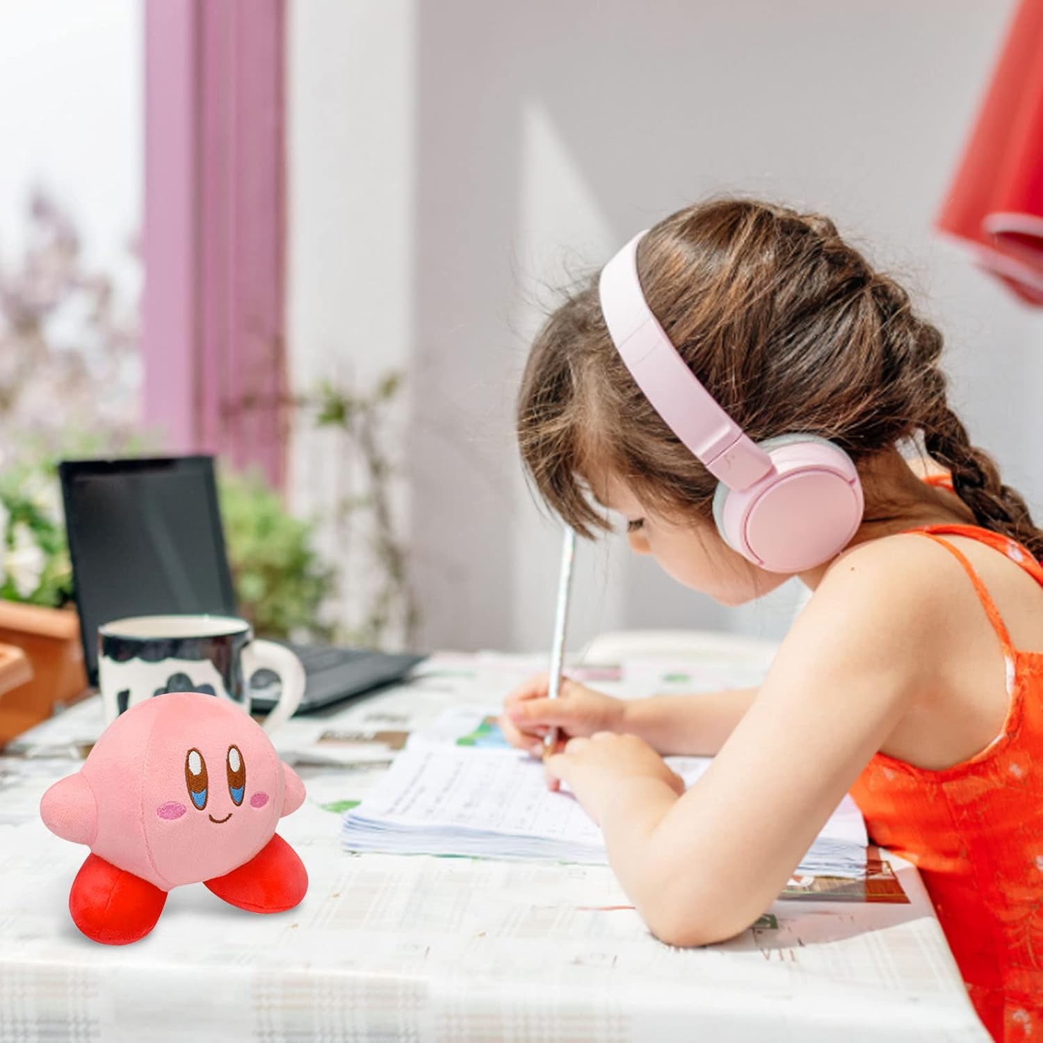 Kirby Plush Toy Pink Kirby Stuffed Animal Plush Toys Kirby Doll Figure Kirby Plush Anime Game Kirby Soft Sleeping Pillow Gift Toy for Girls Boys - Image 3
