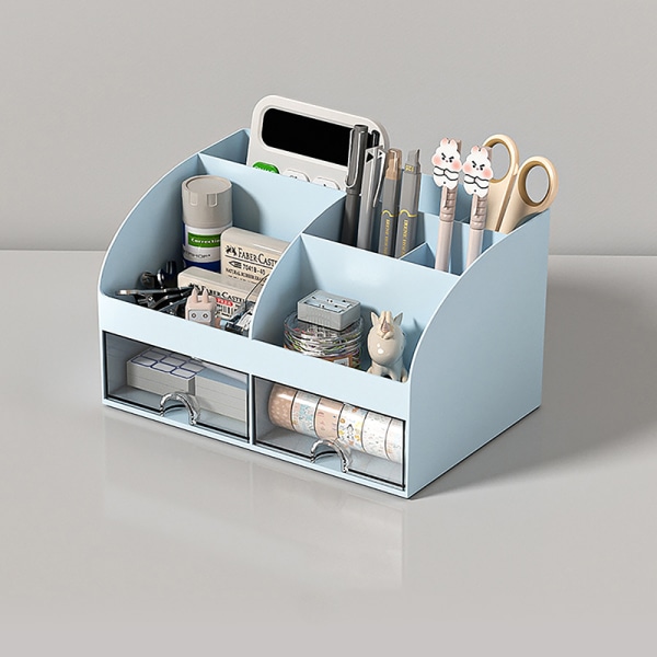 Desktop Storage Box White/Blue/Pink Paper Boxes Type Other Blue - Image 1