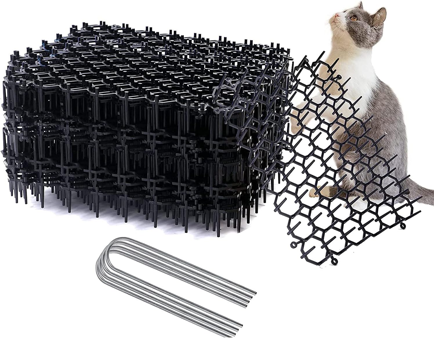 12 pcs 15 cm x 20 cm Spike Mat, Cat Scare with Spikes, Dog Mat, Plastic Net for Animals - Image 1