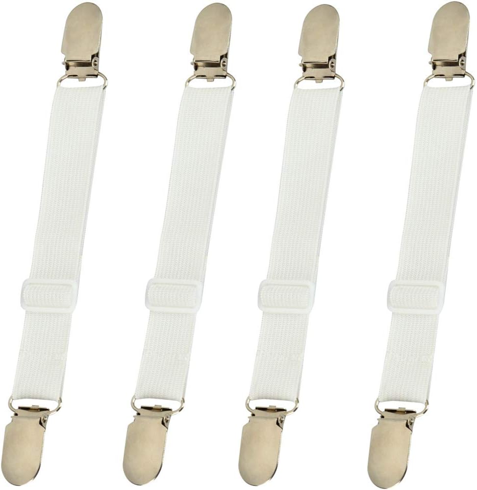 Sheet Clips Buckles Sheet Holder Mattress Clips, 4 pcs Adjustable Elastic Sheet Fasteners Buckles Holders - Image 1