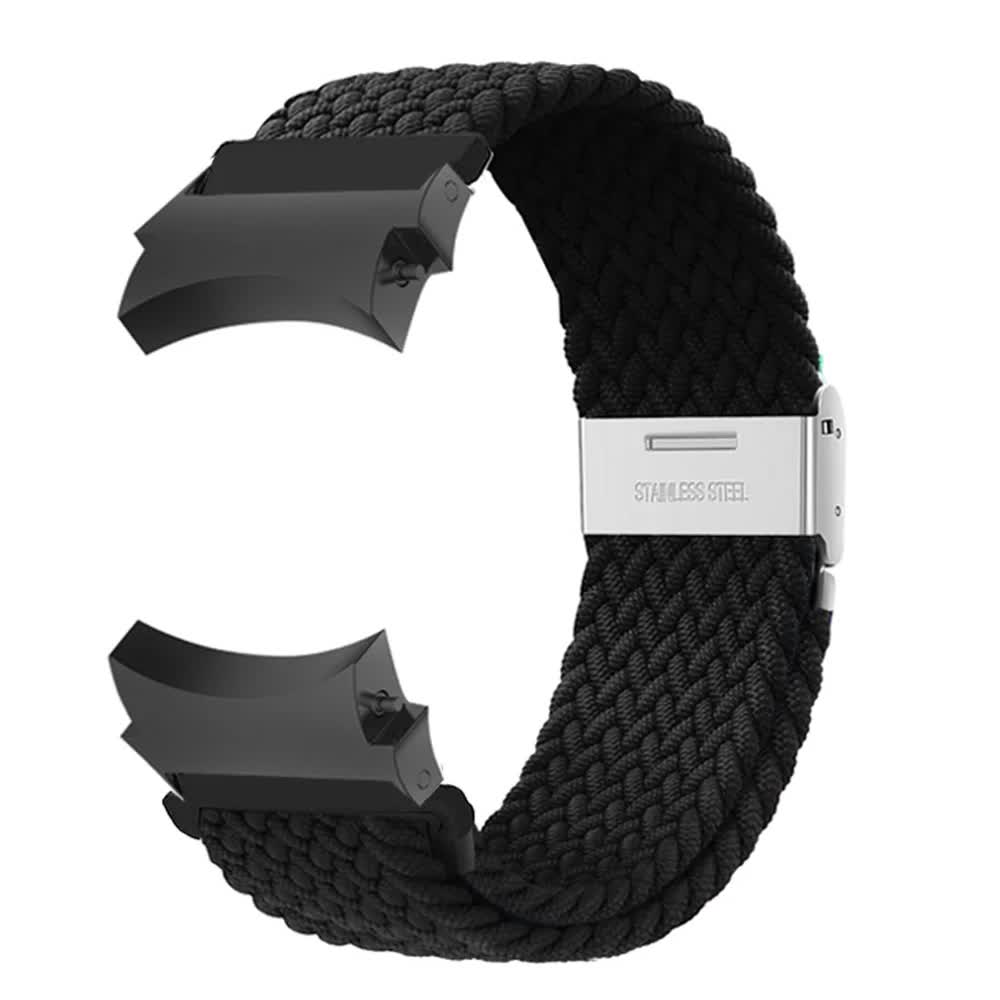20mm Compatible with Samsung Galaxy Watch 4/5/6/pro/classic 45mm 44mm 40mm 43mm 47mm No Gaps Nylon Strap Correa Galaxy Watch 6 Strap Black - Image 1