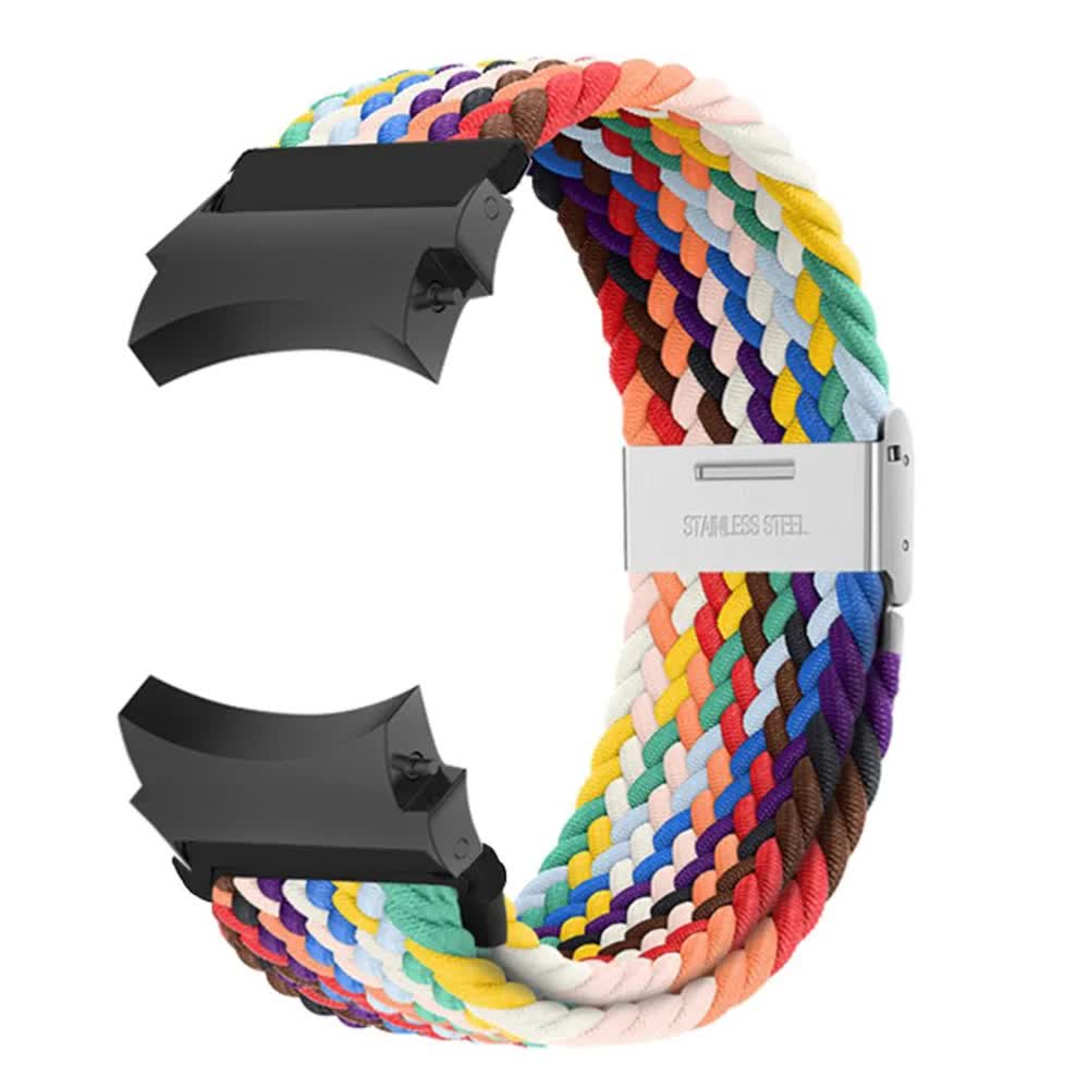 20mm Compatible with Samsung Galaxy Watch 4/5/6/pro/classic 45mm 44mm 40mm 43mm 47mm No Gaps Nylon Strap Correa Galaxy Watch 6 Strap Black - Image 4