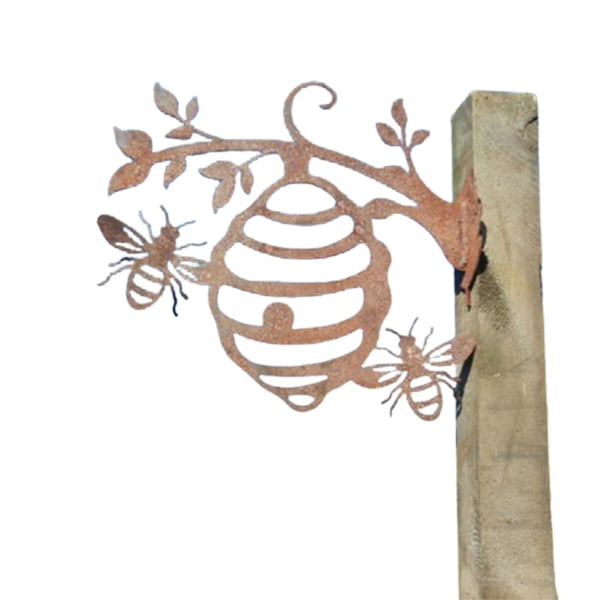 Beehive Garden Decoration Iron Silhouette Tree Insert Ornament - Image 1
