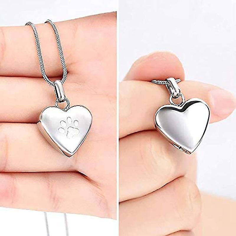 Cremation Necklace for Ashes with Heart Shaped Pet Charm, Memorial Jewelry - Image 3