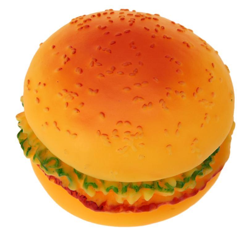 Pet Toy, Dog, Hamburger Shaped Sound Toy That Squeaks, Chew Toy for Small and Large Dogs, Cat Training, Play and Chew - Image 2