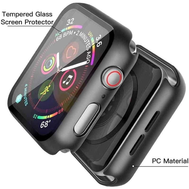 2-PACK Compatible with Apple Watch 40mm Shockproof Case 9H Tempered Glass 2in1 Rose Gold - Image 3