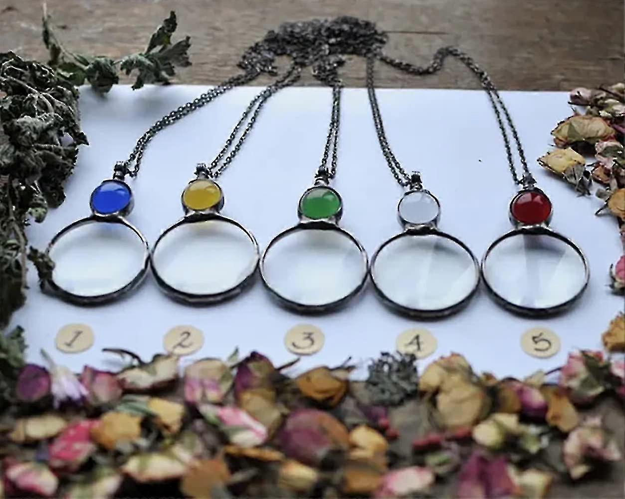 Magnifying Glass Necklace for Reading, Elderly Gift, Book Magnifying Glass Jewelry blue - Image 3
