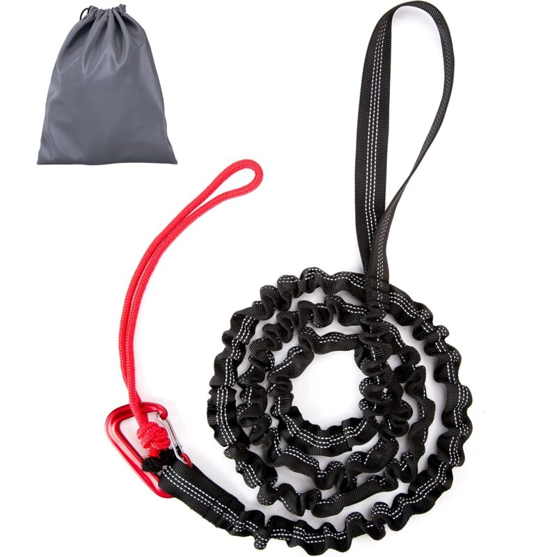 1.7m to 3m Bicycle Tow Rope for Kids Bicycle Tow Rope Load 200kg for Mountain Bike Long Family Trip with Black Storage Bag - Image 1