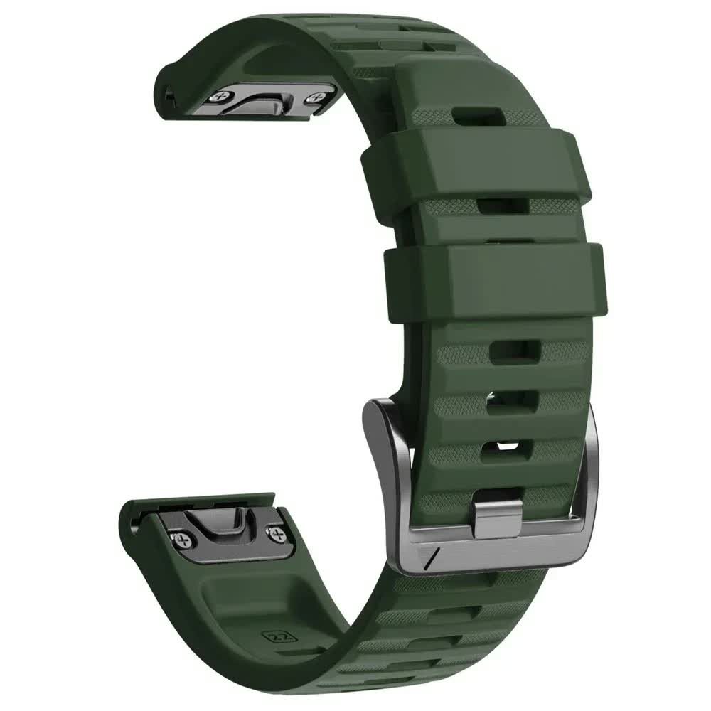 22mm 26mm Silicone Strap for Garmin Fenix 7X 7 Pro Solar/6X 6 Sapphire 5 5X Plus 3 3HR/Epix QuickFit WatchBand 1:1 Official Band style1 Army green style1 Army green QuickFit 22mm - Image 1