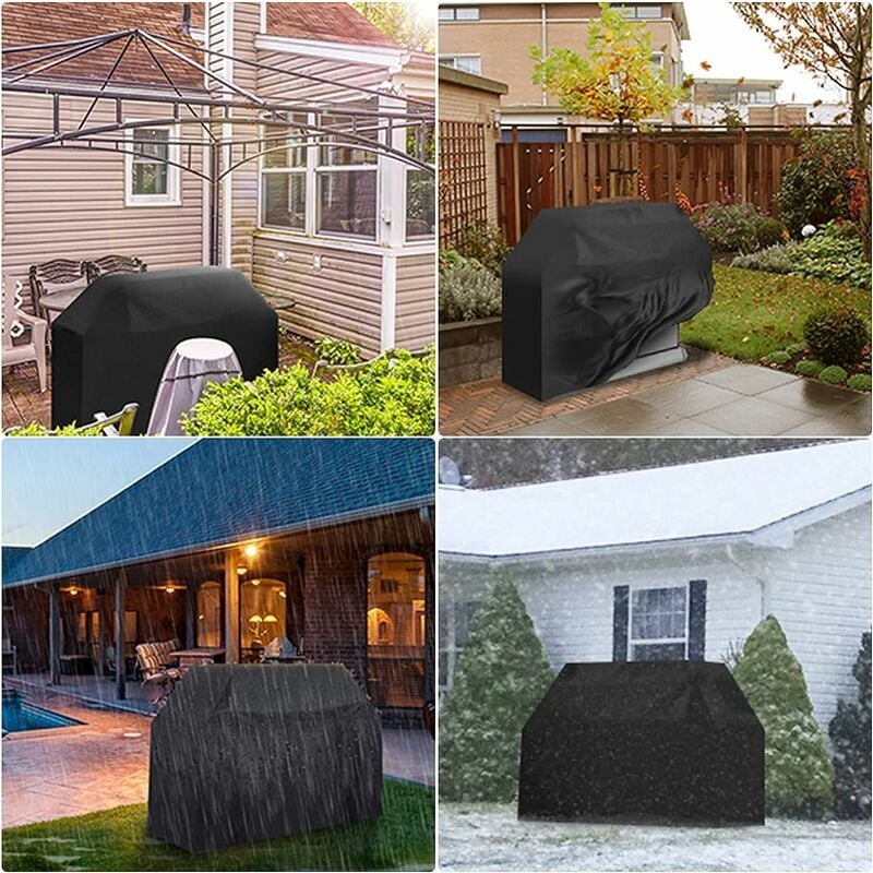 Grill Cover Waterproof Protection Windproof, tear-proof cover with straps and storage bag (145x61x117cm)-- - Image 4