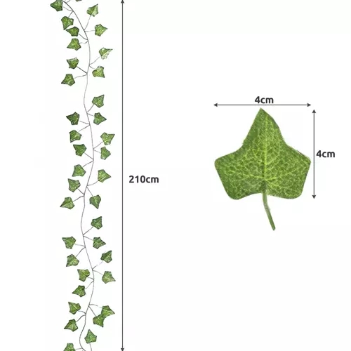25 meters Ivy garland / Leaf garland - 2 m long Green - Image 2