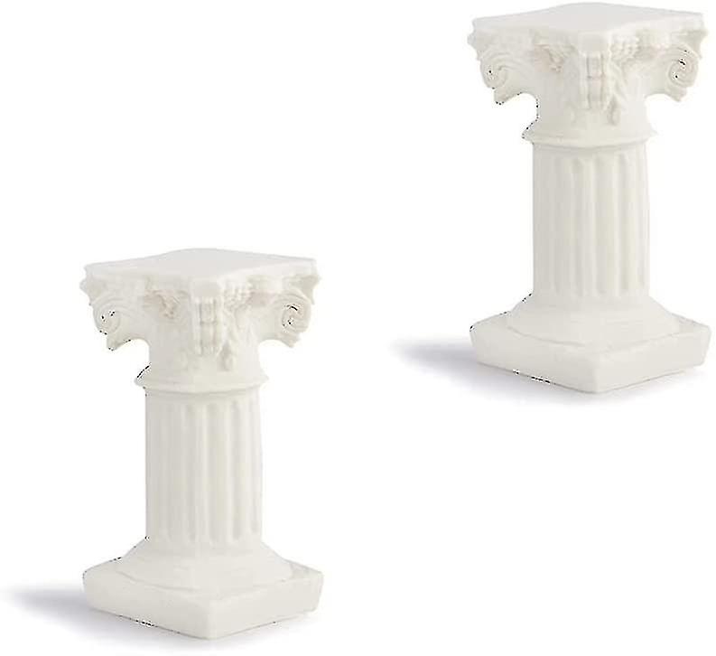 White Roman Pillar Greek Pillar Statue Indoor and Outdoor Modern Style Mini Resin Decoration (1 pc, white) - Image 1
