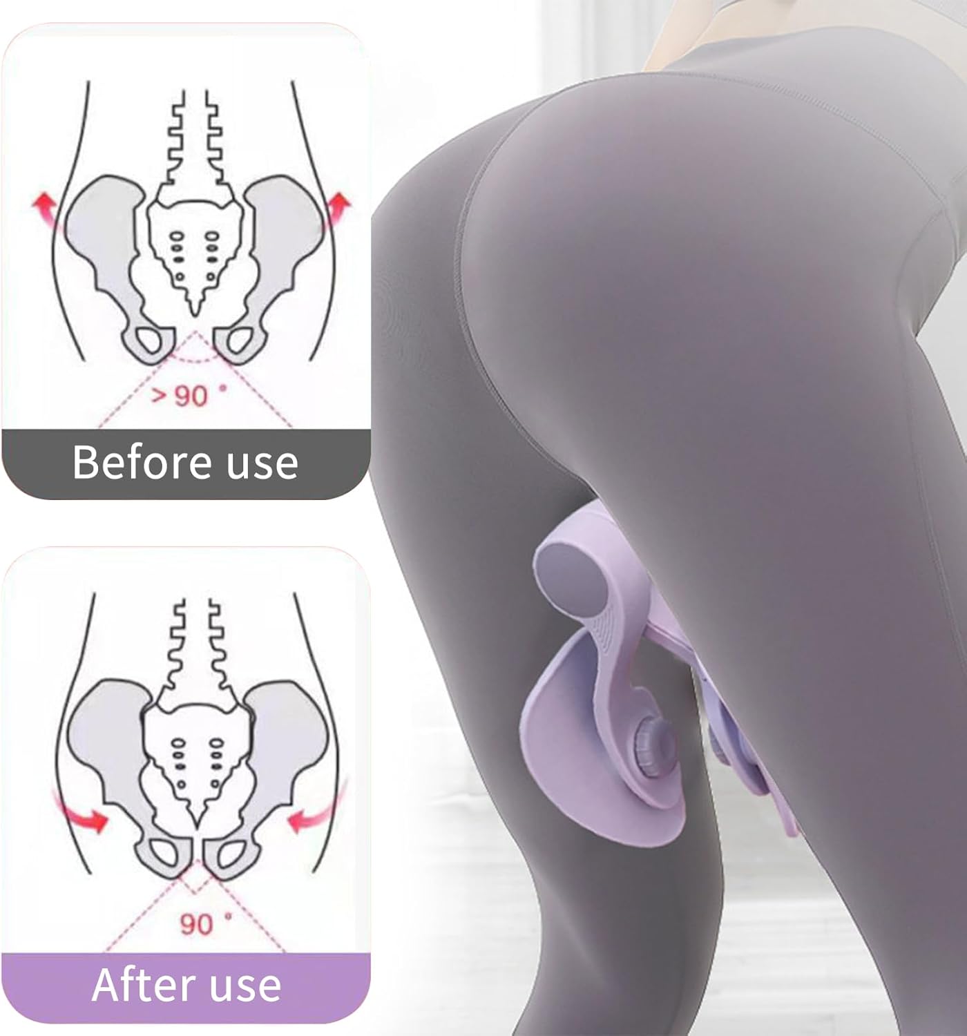 Thigh trainer pelvic floor trainer for women, hip trainer pelvic floor muscle trainer, butt trainer, for home legs, exercise equipment B - Image 2