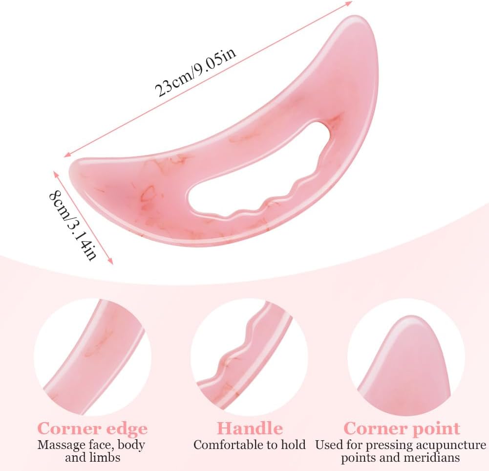 Large Gua Sha Massager, Lymphatic Drainage & Cellulite Massage for Legs, Face, Back & Pain Relief Pink-B - Image 2