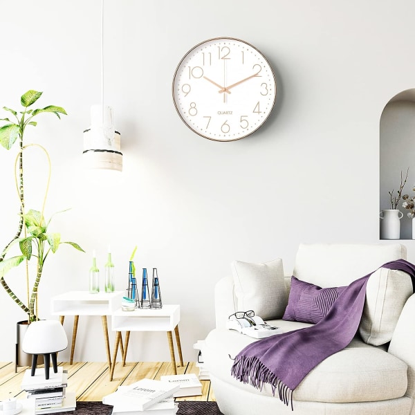 Minimalist Wall Clock (Silver), 30 cm (12 inches) Modern Silent Wall Clock, Silent Quartz Movement - Image 2