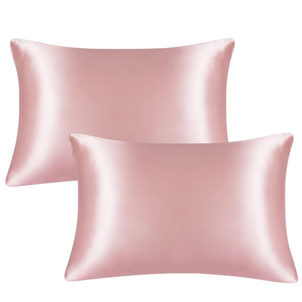 Satin Silk Pillowcase for Hair and Skin, Standard Size Pillowcase, 2-Pack, Super Soft Pillowcase with Envelope Closure - Image 1