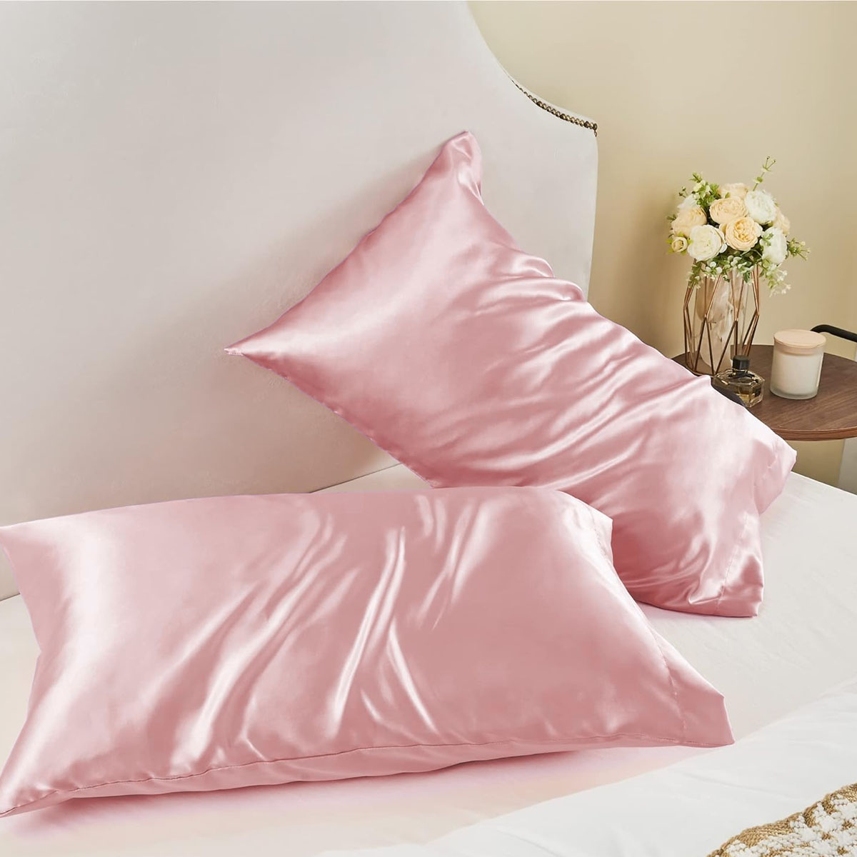 Satin Silk Pillowcase for Hair and Skin, Standard Size Pillowcase, 2-Pack, Super Soft Pillowcase with Envelope Closure - Image 3
