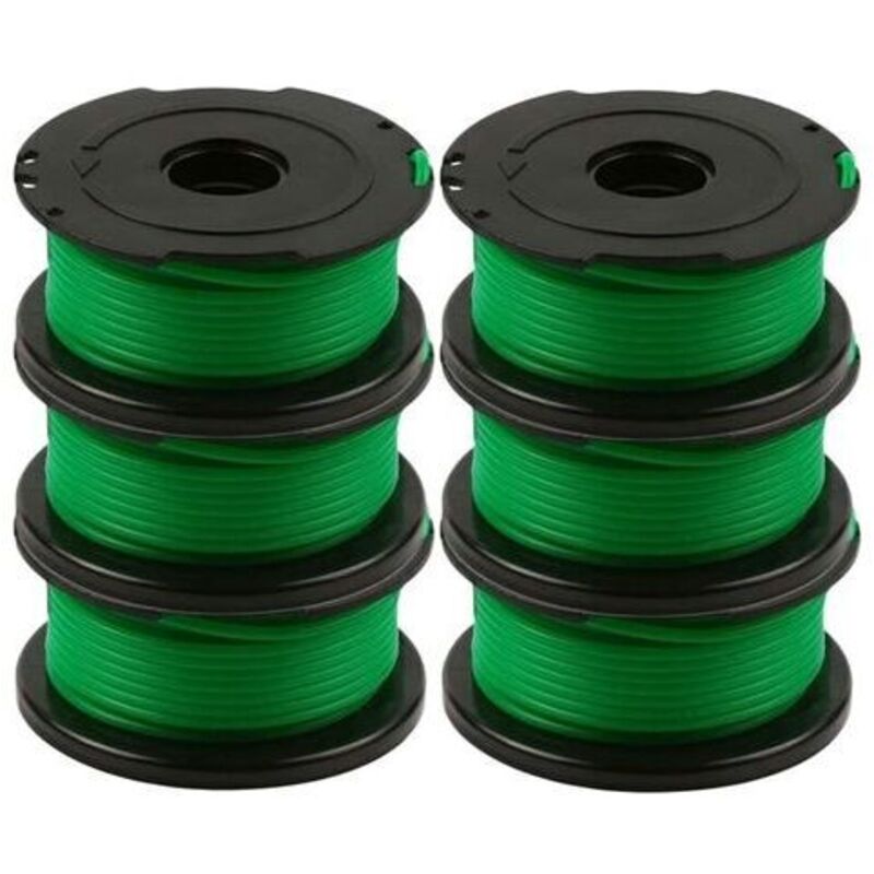 Pack of 6 spools of line for Black and Decker GL7033, GL8033, GL9035 grass trimmer, 6 m, - Image 1