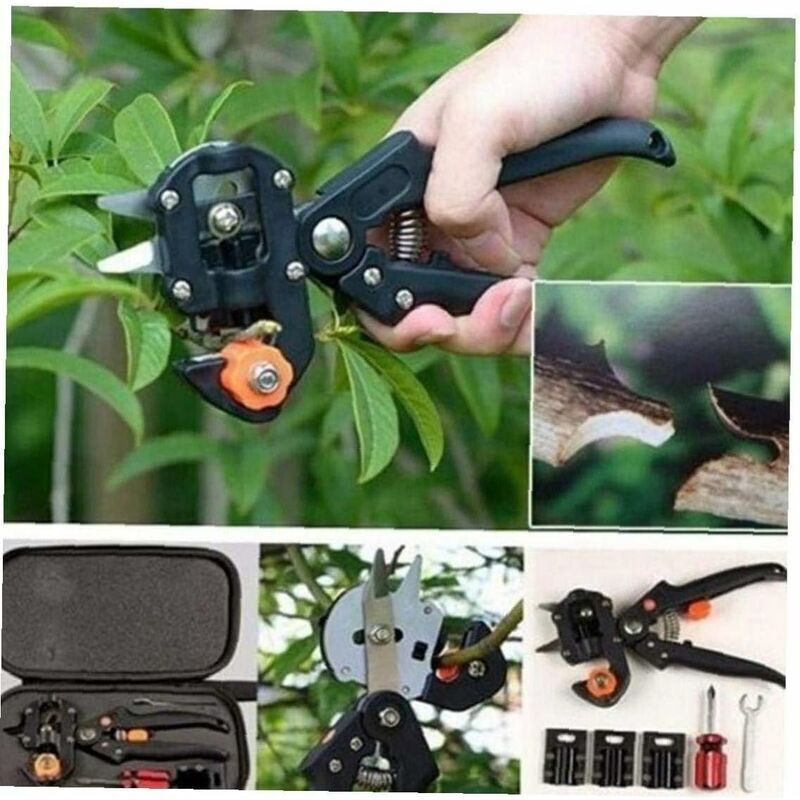 Professional Grafting Scissors Garden Scissors Tree Grafting Pliers Garden Grafting Kit for Trees (Black Cloth Bag + Rubber Band + Membrane) - Image 2