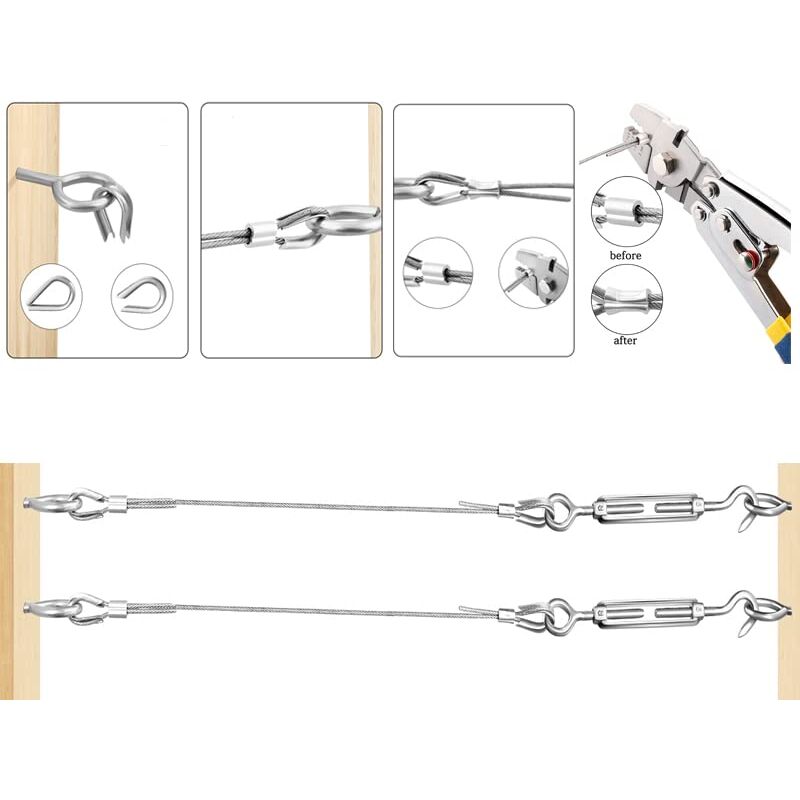 30M/2mm Stainless Steel Wire Kit with M5 Tensioner for Plants, Clothesline, Railings - Image 4