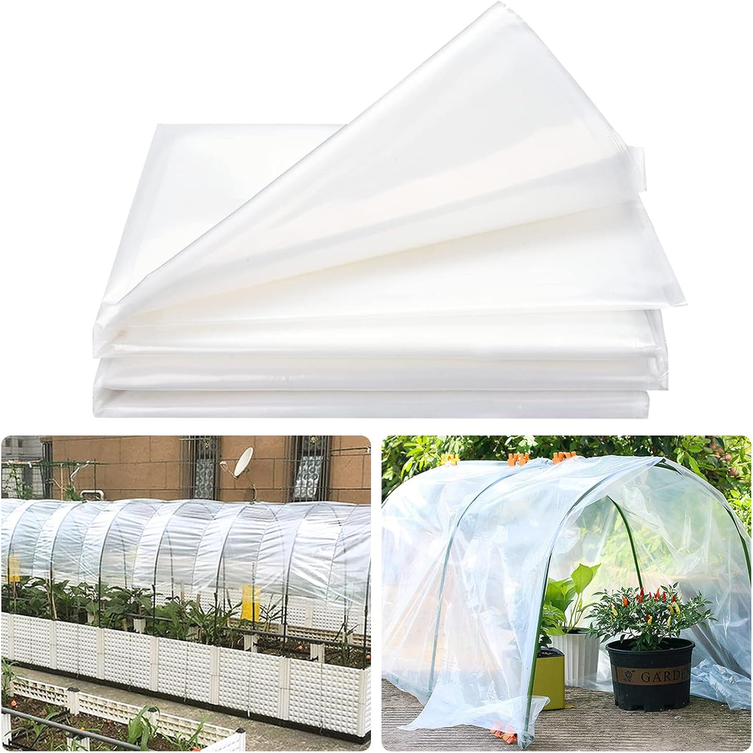 (Special Offer) 2x6m Polyethylene Greenhouse Film, Transparent, Extra Thick Garden Film for Foil Tunnels 10 m - Image 1