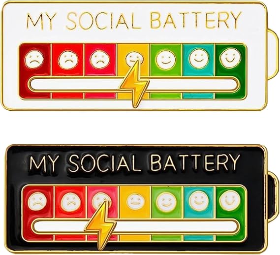 pcs MY SOCIAL BATTERY, Funny Social Mood Brooch Pin for 7 Days, Pin Funny Social Battery Brooch Badge Mood Pin Badge Cute - Image 1