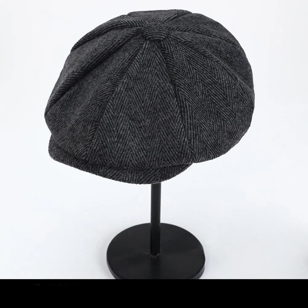 2023 Retro Newsboy Caps Men Octagonal Hats Peaky Blinders Newsbo Black - Image 1