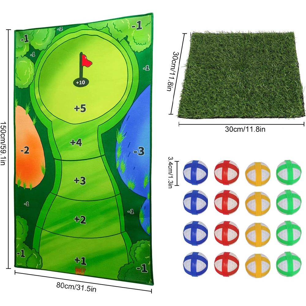 Casual Golf Game Set, 0.8x1.5M Golf Hitting Mat - Image 2