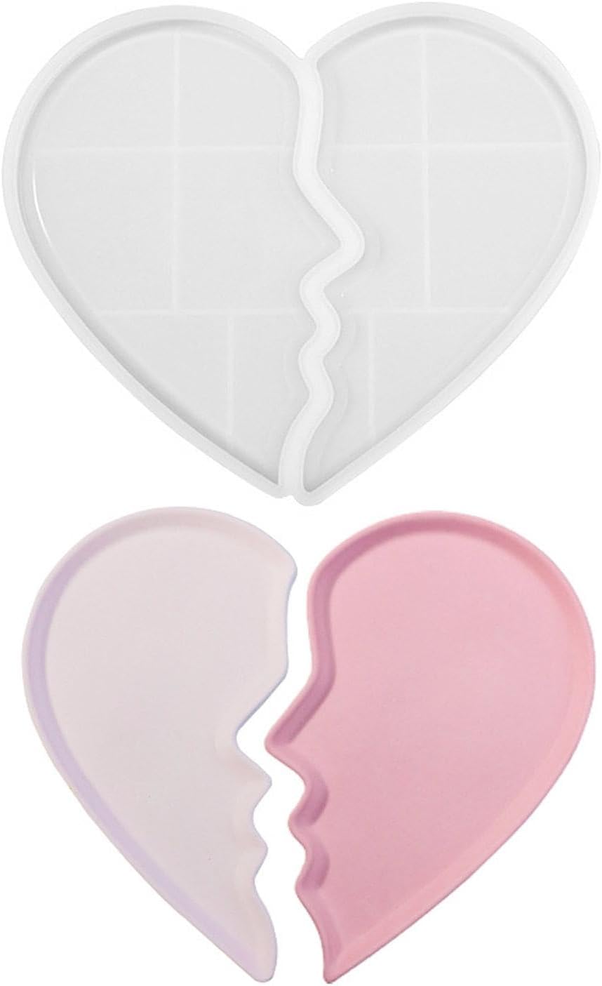 Heart Tray Mold – Jewelry Tray Mold Silicone, Jewelry Holder Resin Mold, Epoxy Resin Casting Mold, Jewelry Tray Dishes for Jewelry Storage - Image 1