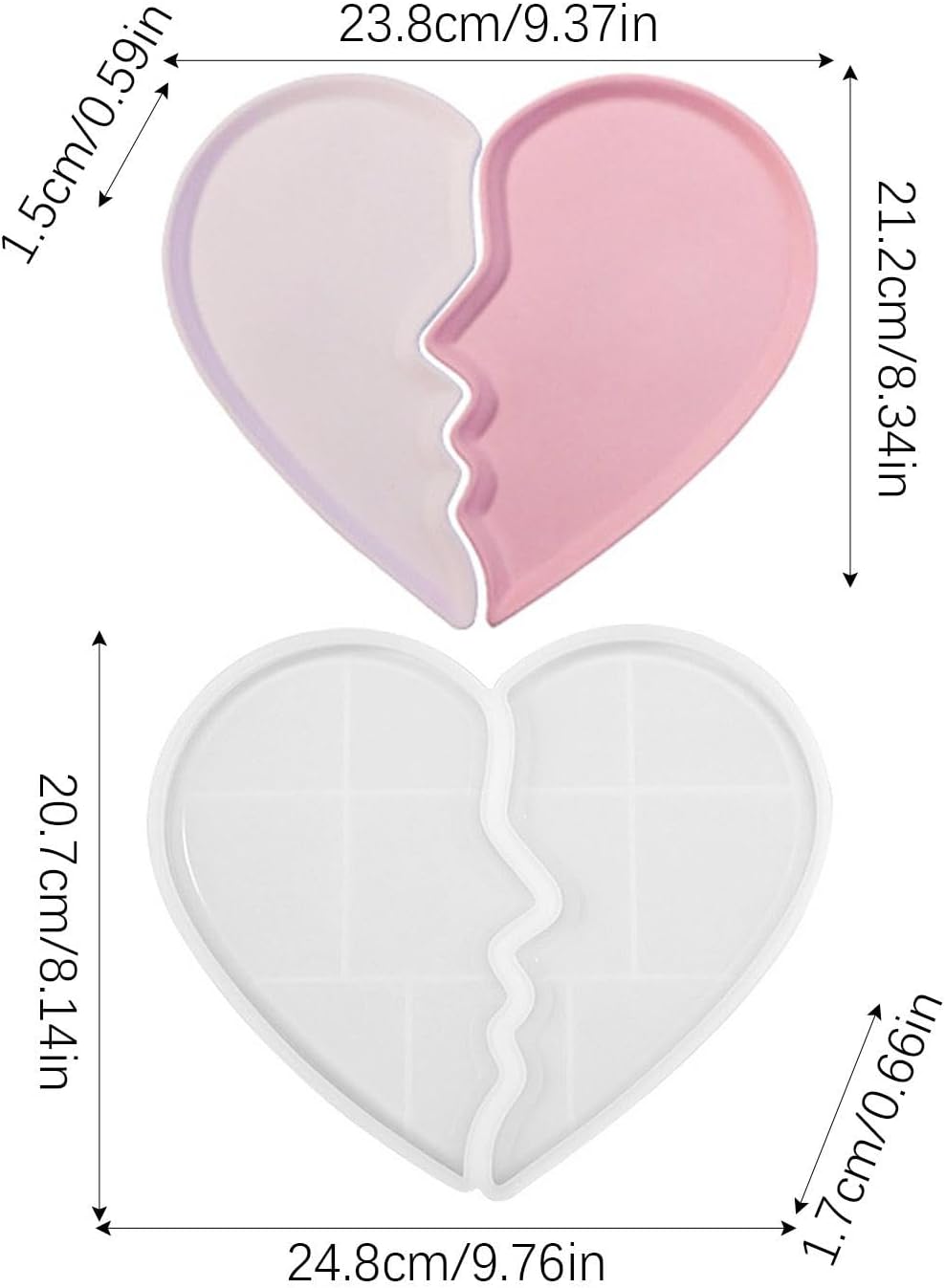 Heart Tray Mold – Jewelry Tray Mold Silicone, Jewelry Holder Resin Mold, Epoxy Resin Casting Mold, Jewelry Tray Dishes for Jewelry Storage - Image 5
