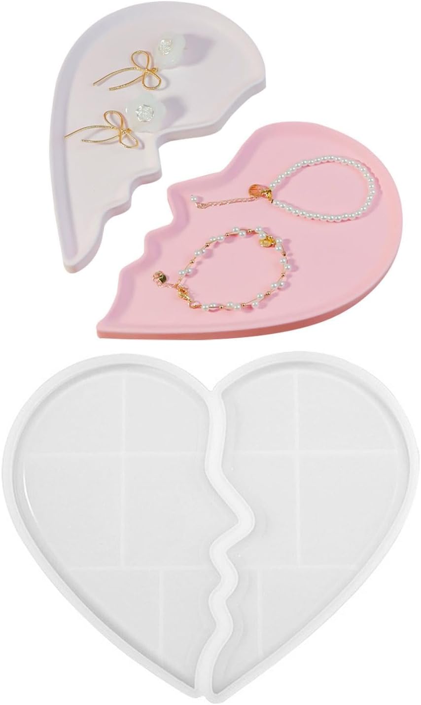 Heart Tray Mold – Jewelry Tray Mold Silicone, Jewelry Holder Resin Mold, Epoxy Resin Casting Mold, Jewelry Tray Dishes for Jewelry Storage - Image 8