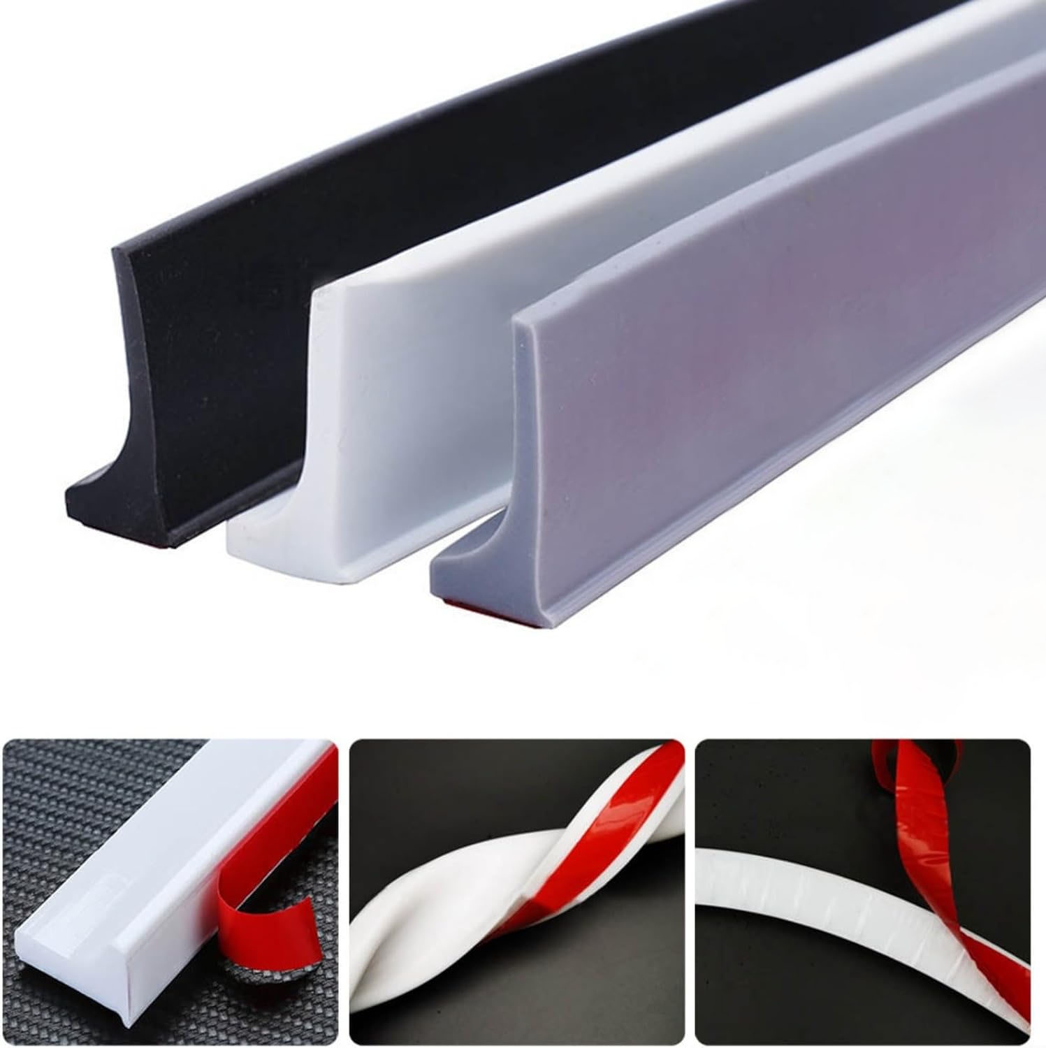 Shower Threshold / Water Barrier – Self-Adhesive Shower Strip – 2m Black - Image 2