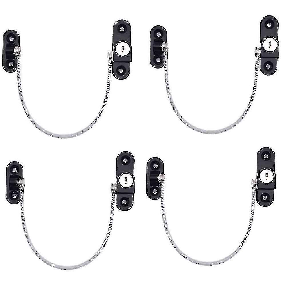 pcs Window Limiter, Window Stopper, Childproof Window Lock, Window Lock, Door Lock - Black - Image 1