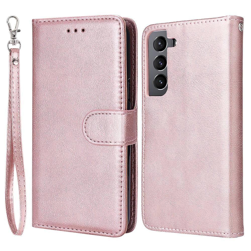 Compatible with Samsung S22 Magnetic 2-in-1 Phone Case/Wallet - Pink Pink gold Pink gold - Image 1