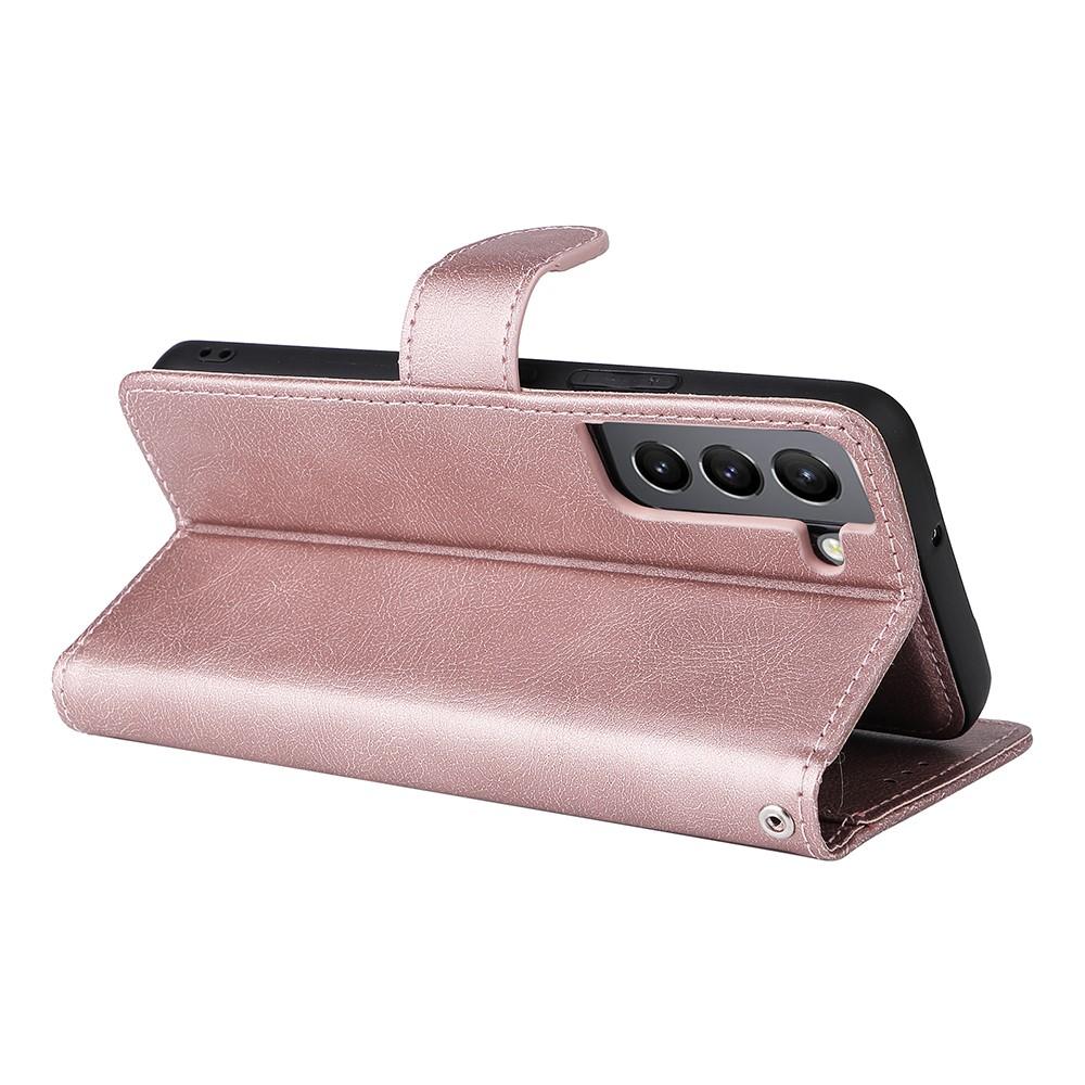 Compatible with Samsung S22 Magnetic 2-in-1 Phone Case/Wallet - Pink Pink gold Pink gold - Image 3