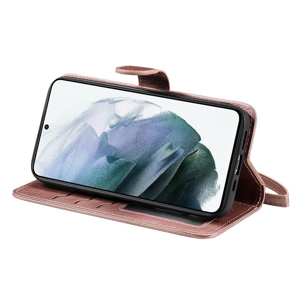 Compatible with Samsung S22 Magnetic 2-in-1 Phone Case/Wallet - Pink Pink gold Pink gold - Image 6