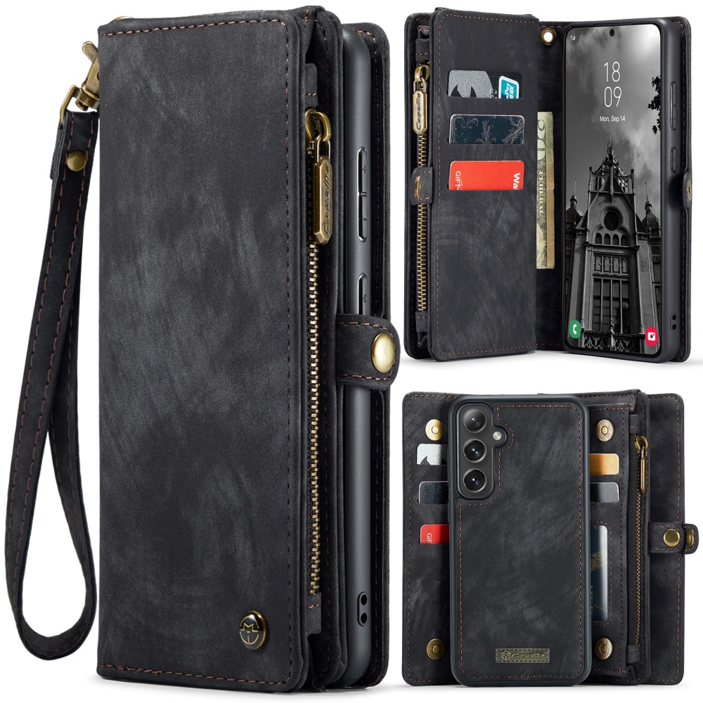 CaseMe Multi-Slot 2 in 1 Wallet Case Galaxy S25 Black - Image 1