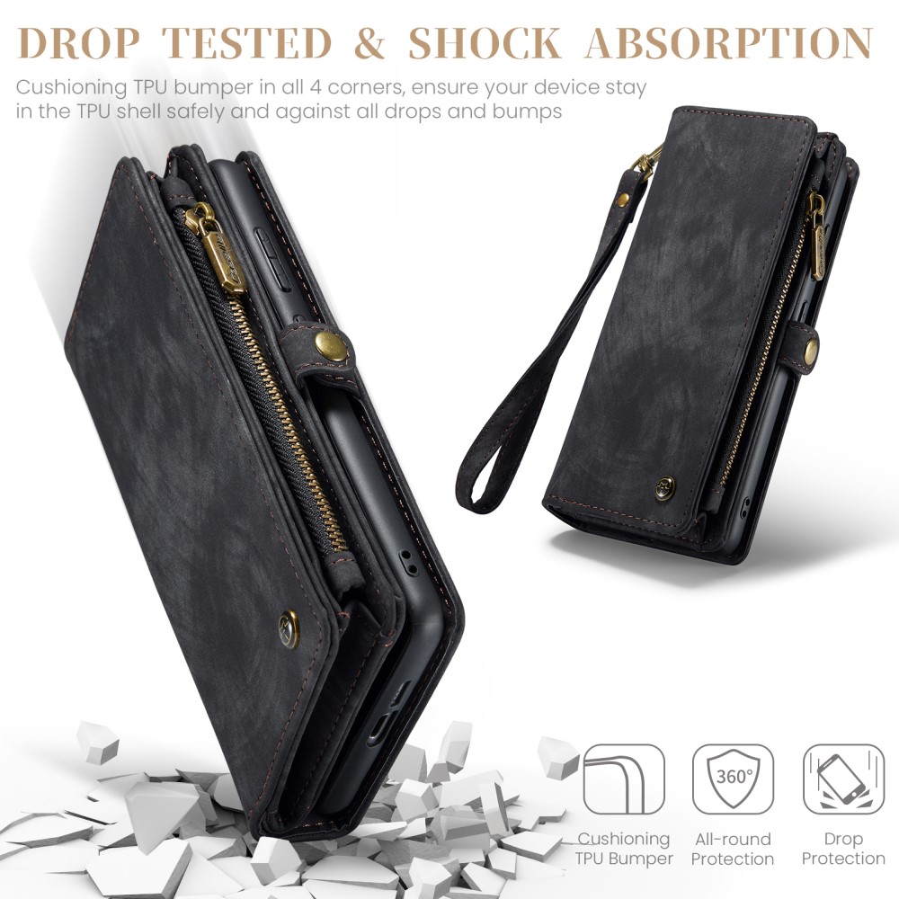 CaseMe Multi-Slot 2 in 1 Wallet Case Galaxy S25 Black - Image 8