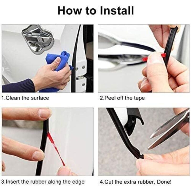 Car Door Protector Rubber Strip Door, 5M Car Door Edge Protector Door Strip Edge Strip Rubber Strip Anti-Scratch - Image 2