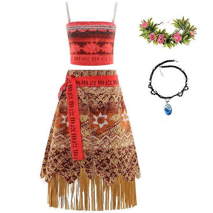 Vaiana Cosplay for Girls Halloween Masquerade Carnival Party Costume with Accessories With accessories 120 - Image 1