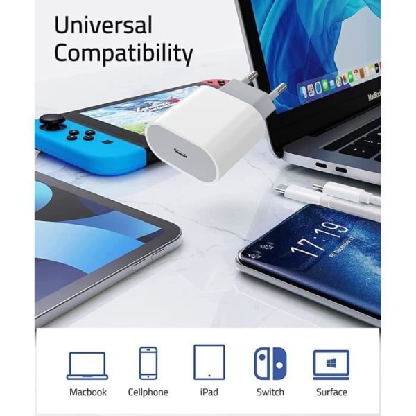 25W White Type-C Charger with Cable, Compatible with Samsung Galaxy A25 A15 A05 A05s A35 A55 - Image 3